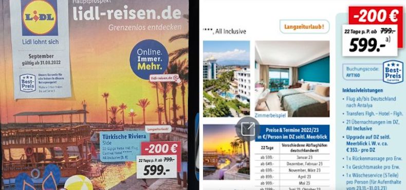 Almanya’da Lidl tarafından 599 euroya Türkiye tatil