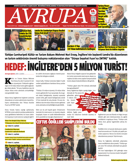 Avrupa Gazete, İngiltere, 8 Kasım 2025