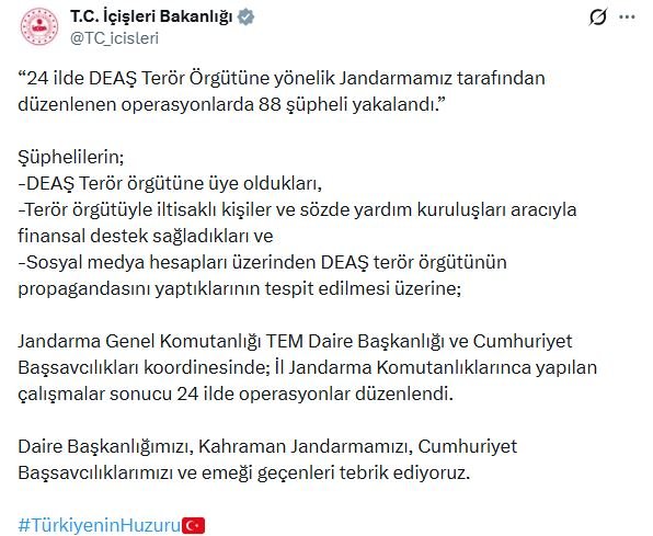 24 ilde DEAŞ operasyonu: 88 gözaltı