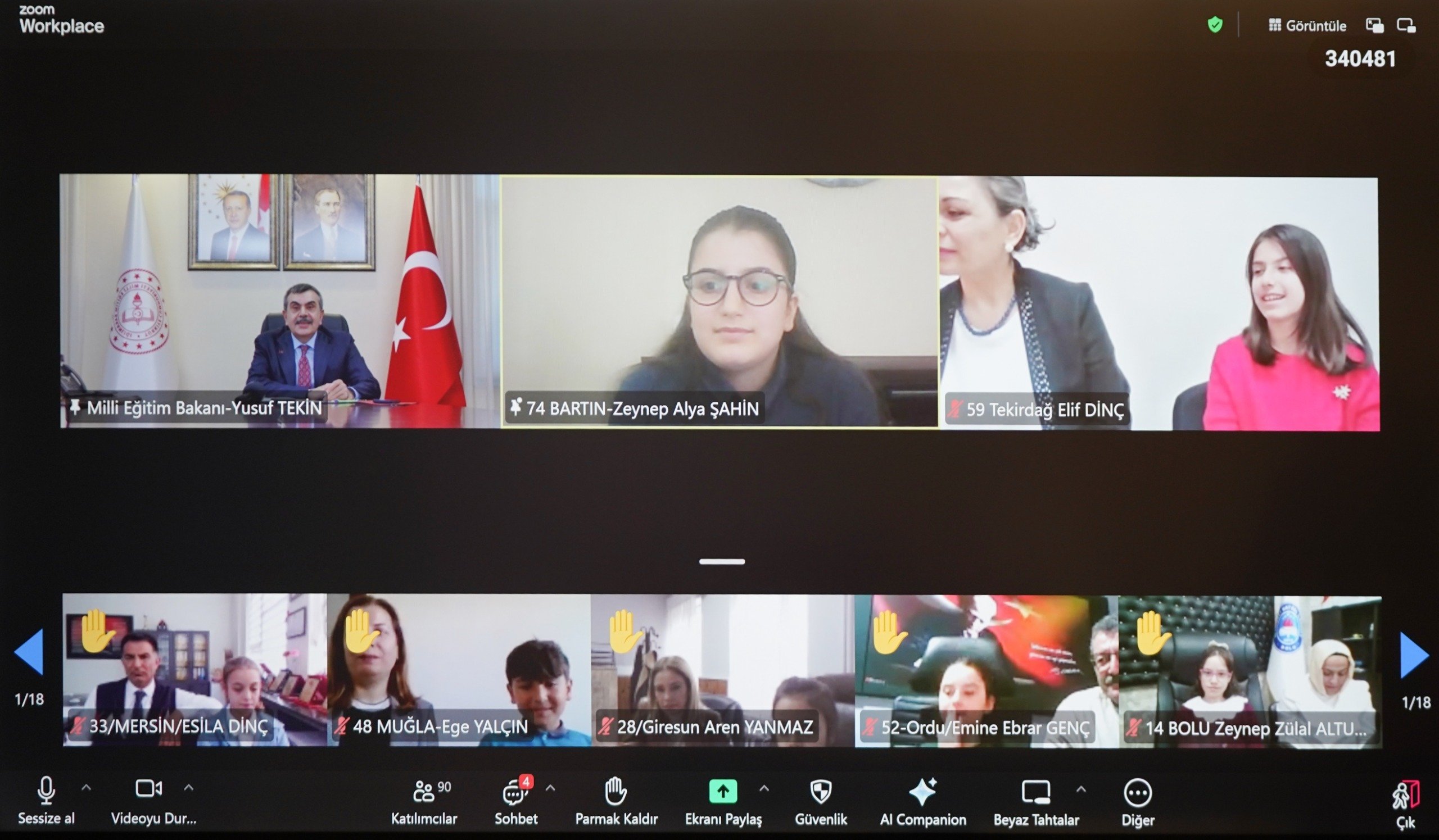 Bakan Tekin, 23 Nisan Çocuk Bayramı Düzenleme Kurulu'nda çocukların fikirlerini dinledi