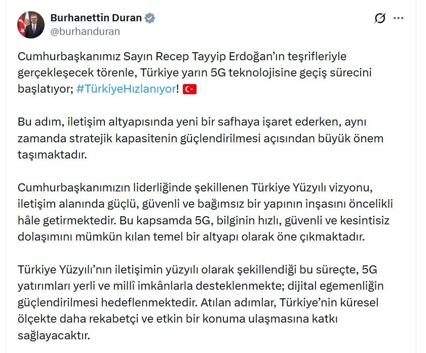 İletişim Başkanı Duran: Dijital egemenliğin güçlendirilmesi hedefleniyor
