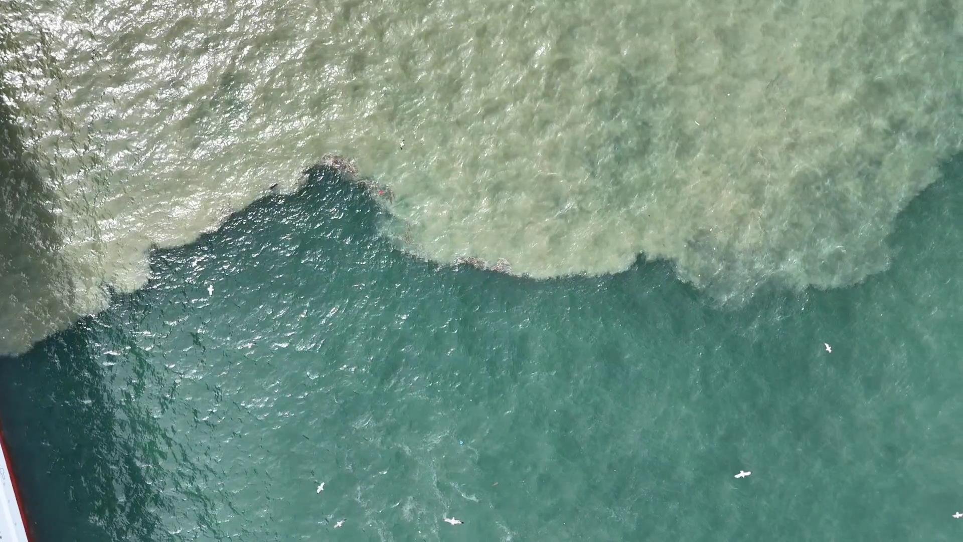 İstanbul - Yağış sonrası Haliç'in rengi kahverengiye döndü