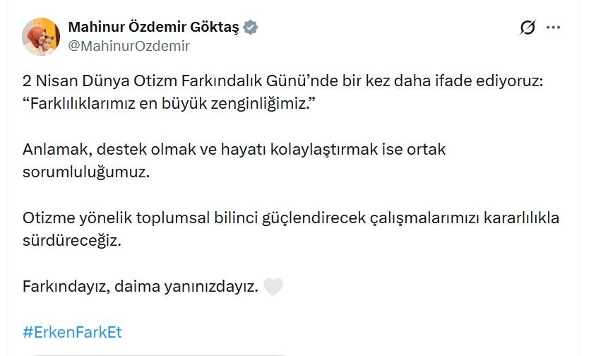 Bakan Göktaş: Otizmli bireylere yönelik hizmete bu yıl 16 il daha ekliyoruz