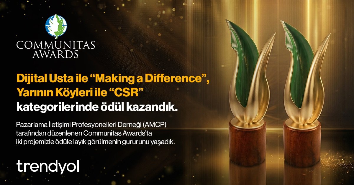 Trendyol'un sosyal etki projelerine uluslararası alanda iki ödül