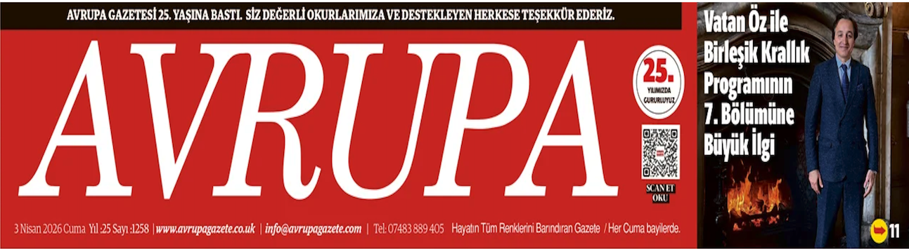 Avrupa Gazete, İngiltere, E-gazete 3 Nisan 2026 Baskısı