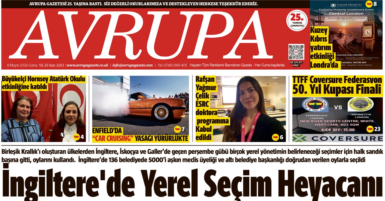 Avrupa Gazete, İngiltere, E-gazete 8 Mayıs 2026 Baskısı
