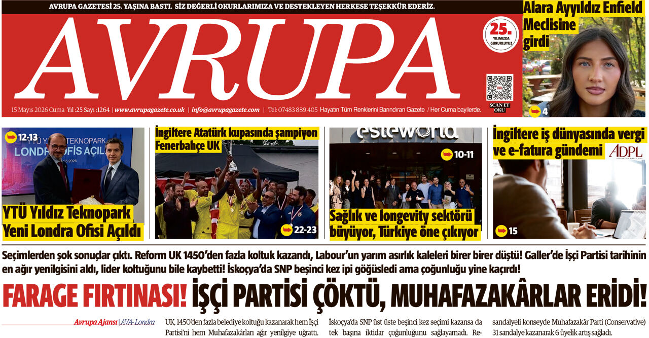 Avrupa Gazete, İngiltere, E-gazete 15 Mayıs 2026 Baskısı