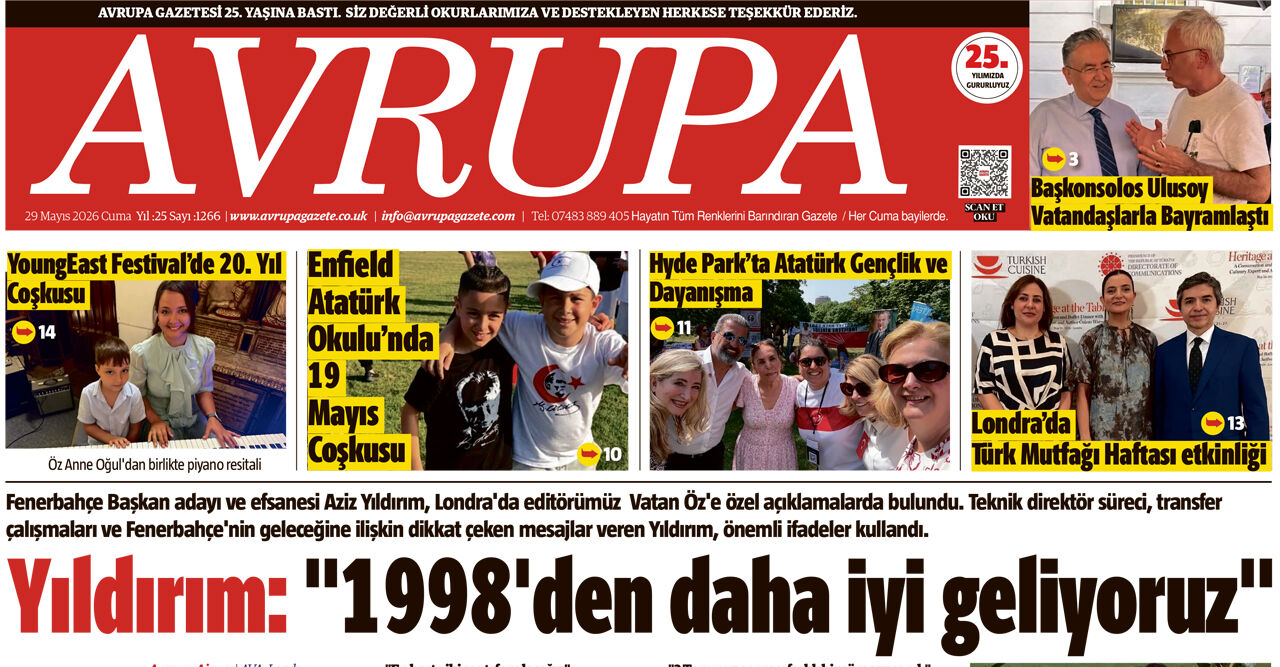 Avrupa Gazete, İngiltere, E-gazete 29 Mayıs 2026 Baskısı