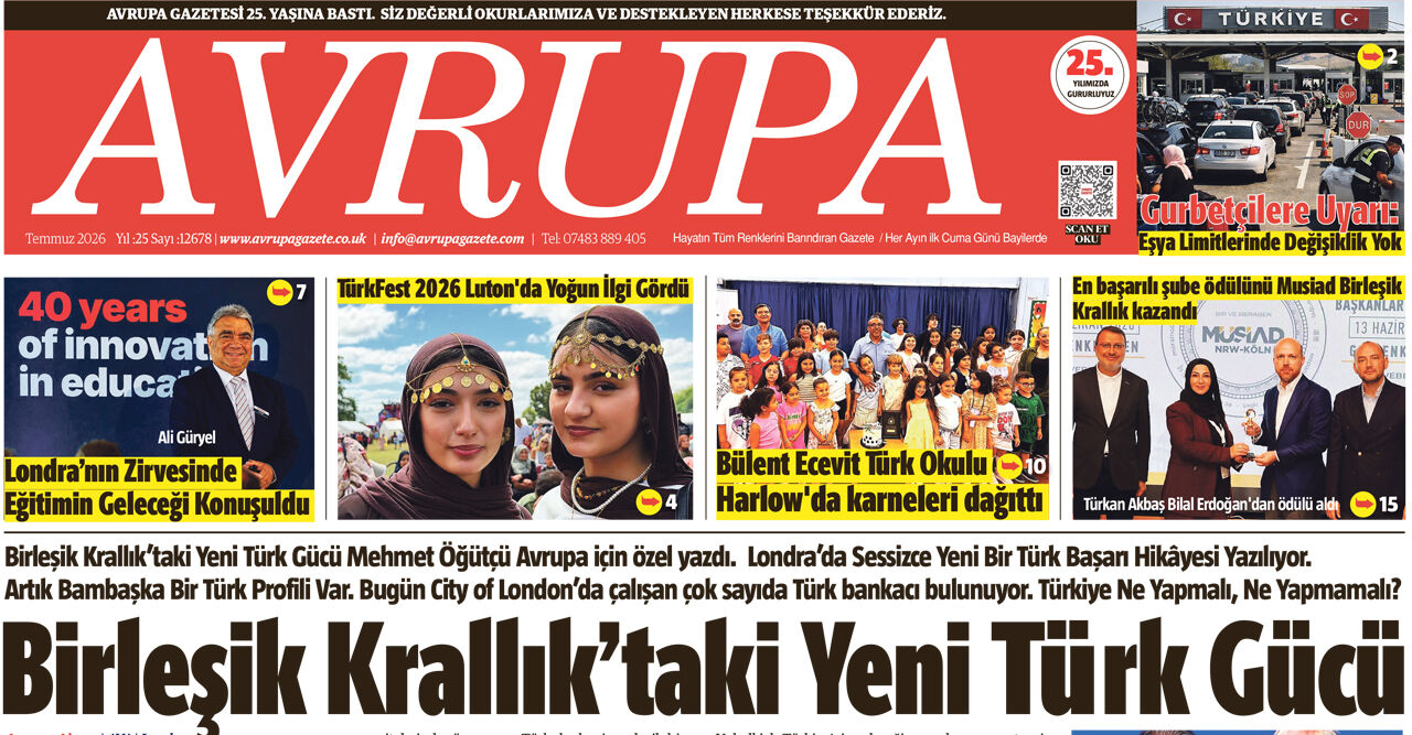 Avrupa Gazete, İngiltere, E-gazete 3 Temmuz 2026 Baskısı