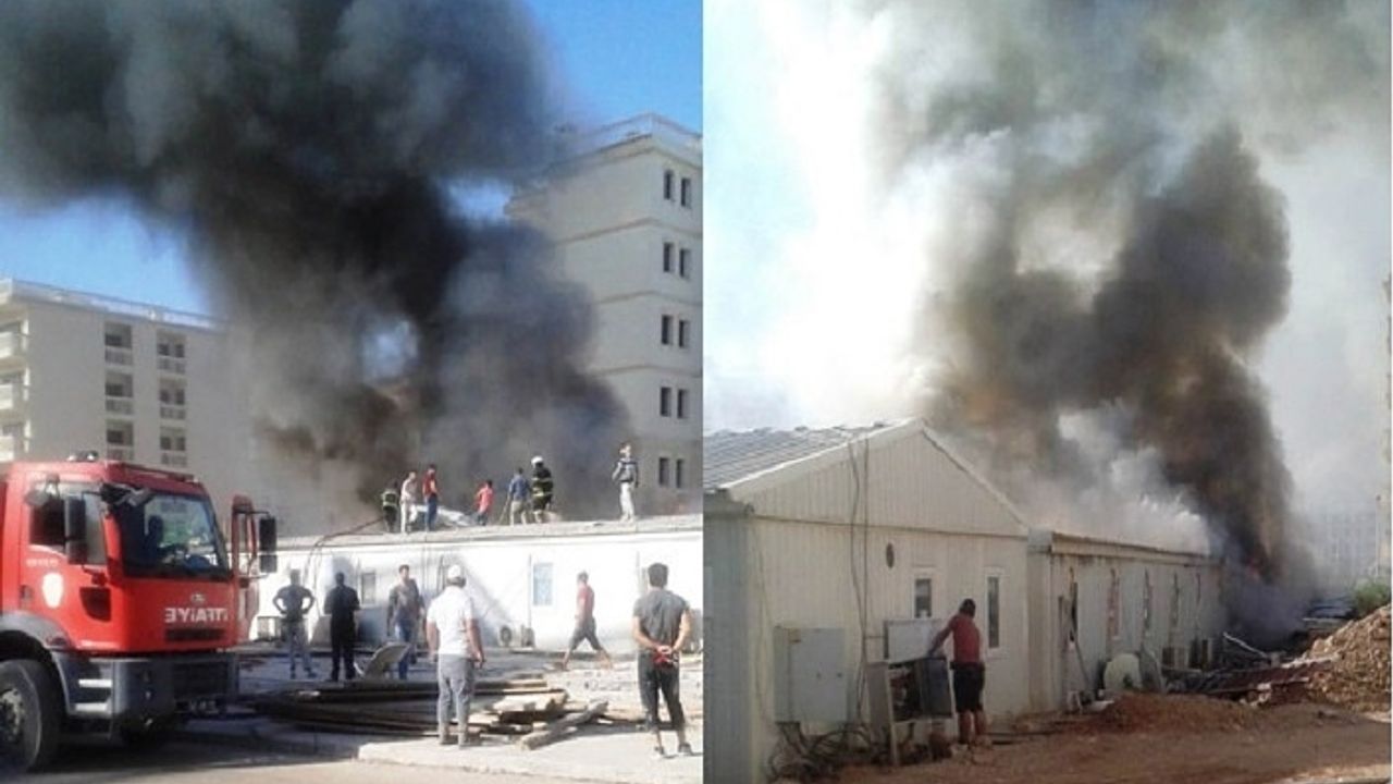 Nusaybin'de işçilerin kaldığı konteynerler yandı