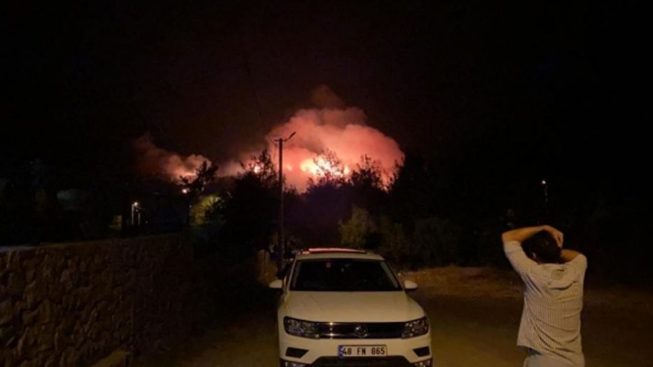 Muğla'nın Fethiye ilçesinde ormanlık alanda çıkan yangına müdahale ediliyor