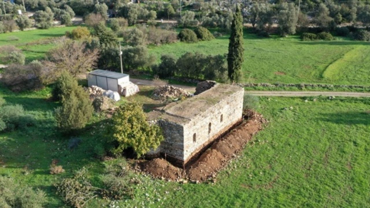 Bodrum'da 1400 yıllık Erken Bizans Dönemi yapısı için belediye ekiplerince restorasyon çalışması başlatıldı