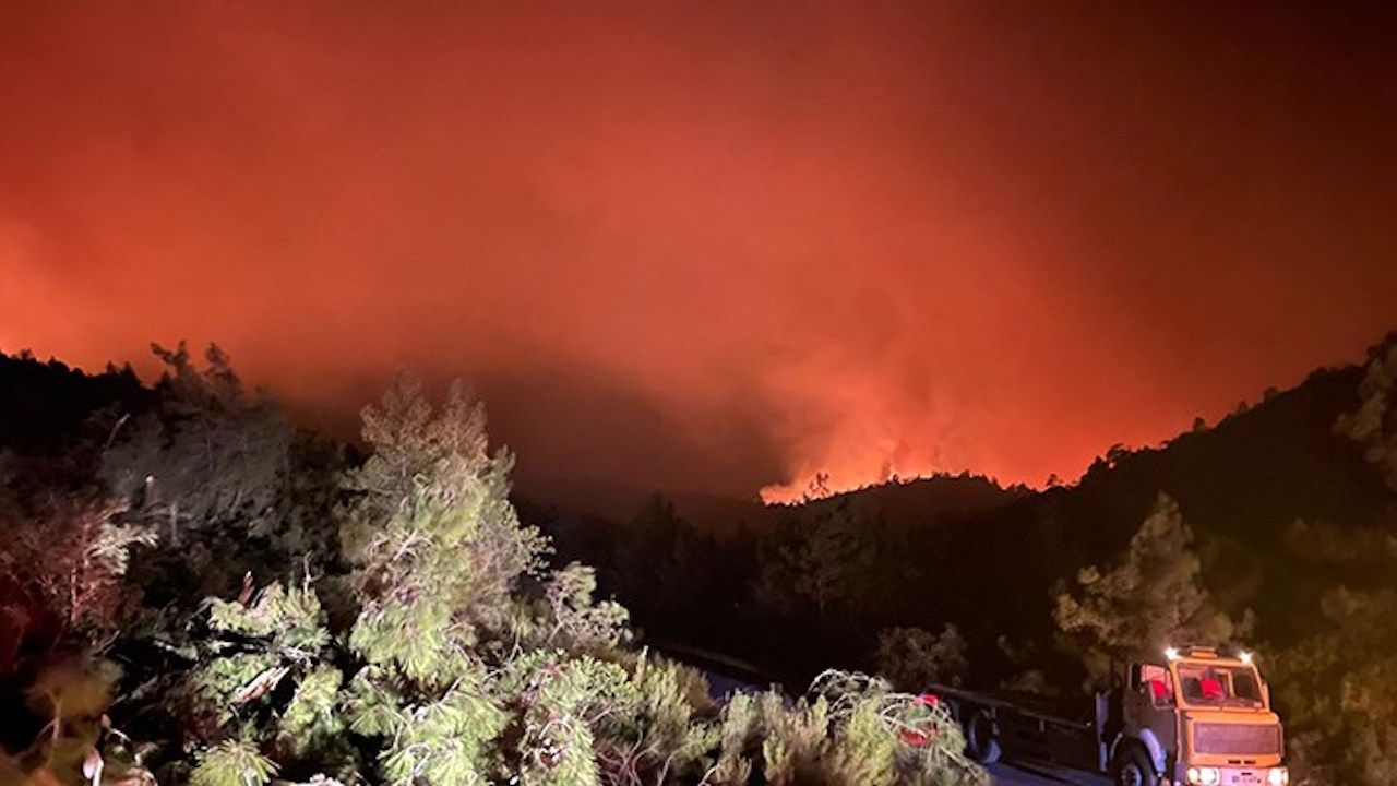 Marmaris'teki orman yangını son durum