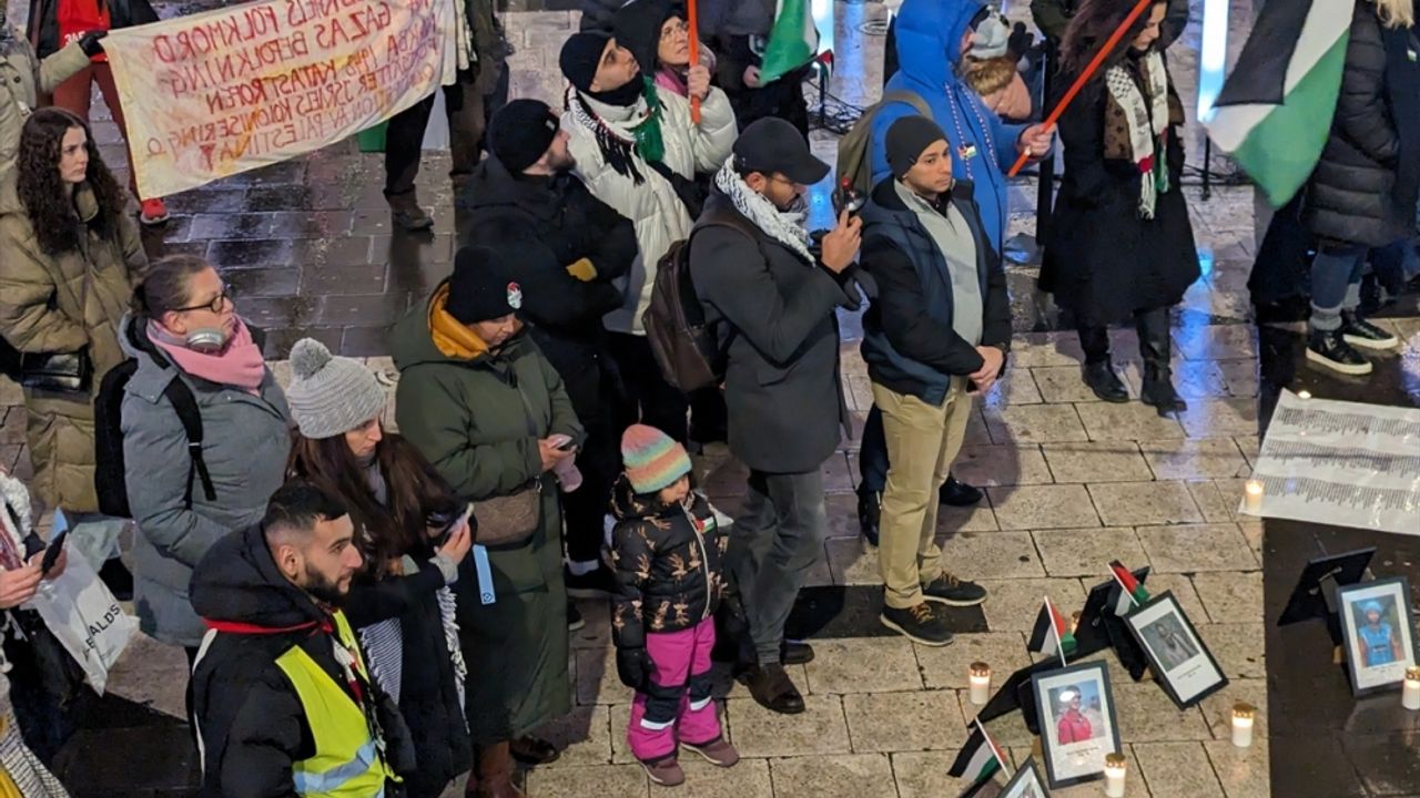 İsveç'te Filistin'de öldürülen gazeteciler için gösteri düzenlendi