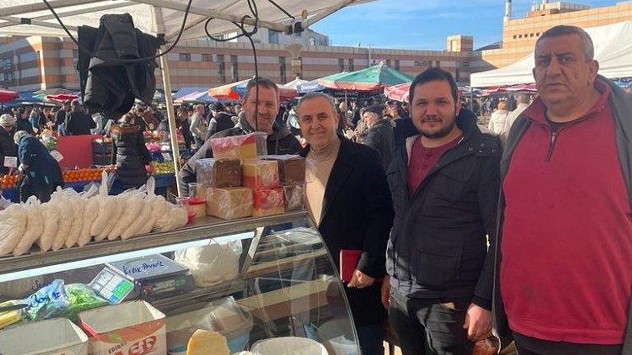 Trakya'da halk pazarında esnaf ve vatandaşlar konuştu