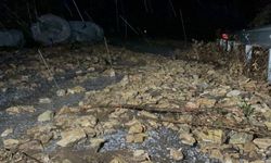 Muğla'nın Bodrum ilçesinde sağanak nedeniyle evleri su bastı, kaya parçaları yollara devrildi