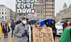 Hollanda Dam Meydanı'nda Gazze protestosu