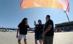 İngiliz görme engelli turist Fethiye'de uçtu
