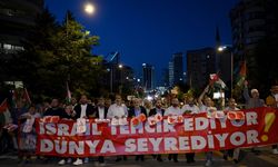 İsrail'in Gazze'ye saldırıları ABD'nin Ankara Büyükelçiliği önünde protesto edildi