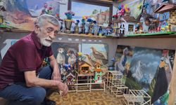 Zonguldaklı emekli işçi, atölyeye dönüştürdüğü kömürlüğünde 15 yıldır resim yapıyor