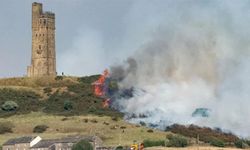 İngiltere Huddersfield'da şehrinde yangın çıktı