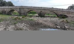 Kuraklık ve sıcakların olumsuz etkilediği Tunca Nehri'nin bazı bölümlerinde su akmıyor