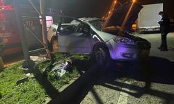 Edirne'de direğe çarpan otomobilin sürücüsü öldü