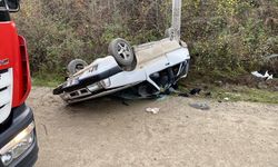 Samsun'da devrilen otomobildeki 1 kişi öldü, 4 kişi yaralandı