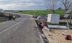 Tekirdağ'da tel çitlere çarpan motosikletteki 1 kişi öldü, 1 kişi yaralandı