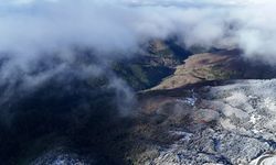 Yaralıgöz Dağı'ndaki kar ve sis dron ile görüntülendi