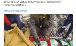 Dağlık alanda mahsur kalan vatandaş, askeri helikopterle hastaneye ulaştırıldı