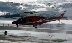 Ambulans helikopter 1 günlük bebek için havalandı