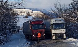Ardahan'da TIR kaydı, uluslararası yol trafiğe kapandı