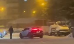 ATV'ye bağladığı leğenle kaydı; o anlar kamerada