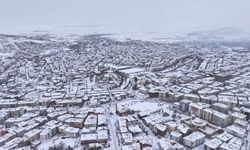 Beyaza bürünen Kırşehir, havadan görüntülendi