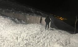 Çatak'ta düşen çığda park halindeki araç kar altında kaldı