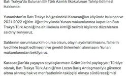 Dışişleri: Yunanistan'da Türk okuluna saldırıyı kınıyoruz