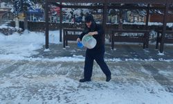 Erzurum'da kar, yerini soğuk havaya bıraktı