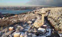 İstanbul- Beykoz'da kar yağışı; seyirlik manzara havadan görüntülendi