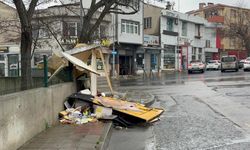 Kamyonet, taksi durağına çarptı