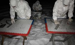 Mehmetçiğin karlı arazide gece eğitimi