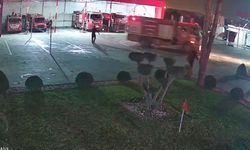 Osmaniye'de itfaiyecilerin Süper Kupa final maçı sırasında göreve çıkışı kamerada