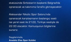 Anadolu Efes, Tel Aviv maçını Belgrad'da oynayacak
