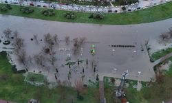 Çanakkale'de taşan Sarıçay dron ile görüntülendi