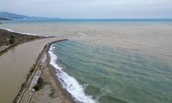 Derelerden akan sel suyu, Akdeniz'i kahverengiye bürüdü