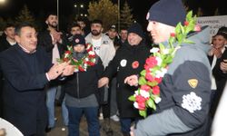 Erzurum'da kayağın özel ikizlerine coşkulu karşılama