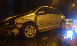 Otoyolda bariyerlere çarpan otomobilin sürücüsü yaralandı