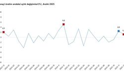Sanayi üretimi aralıkta yıllık yüzde 2,1 azaldı, aylık yüzde 1,2 arttı