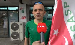 'Sevgililer Günü' için Bursaspor bayrağıyla 10 kilometre koştular
