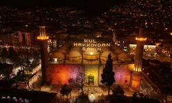 Tarihi Ulu Cami'nin 'Kul hakkından sakın' yazılı mahyası yakıldı / Ek fotoğraflar